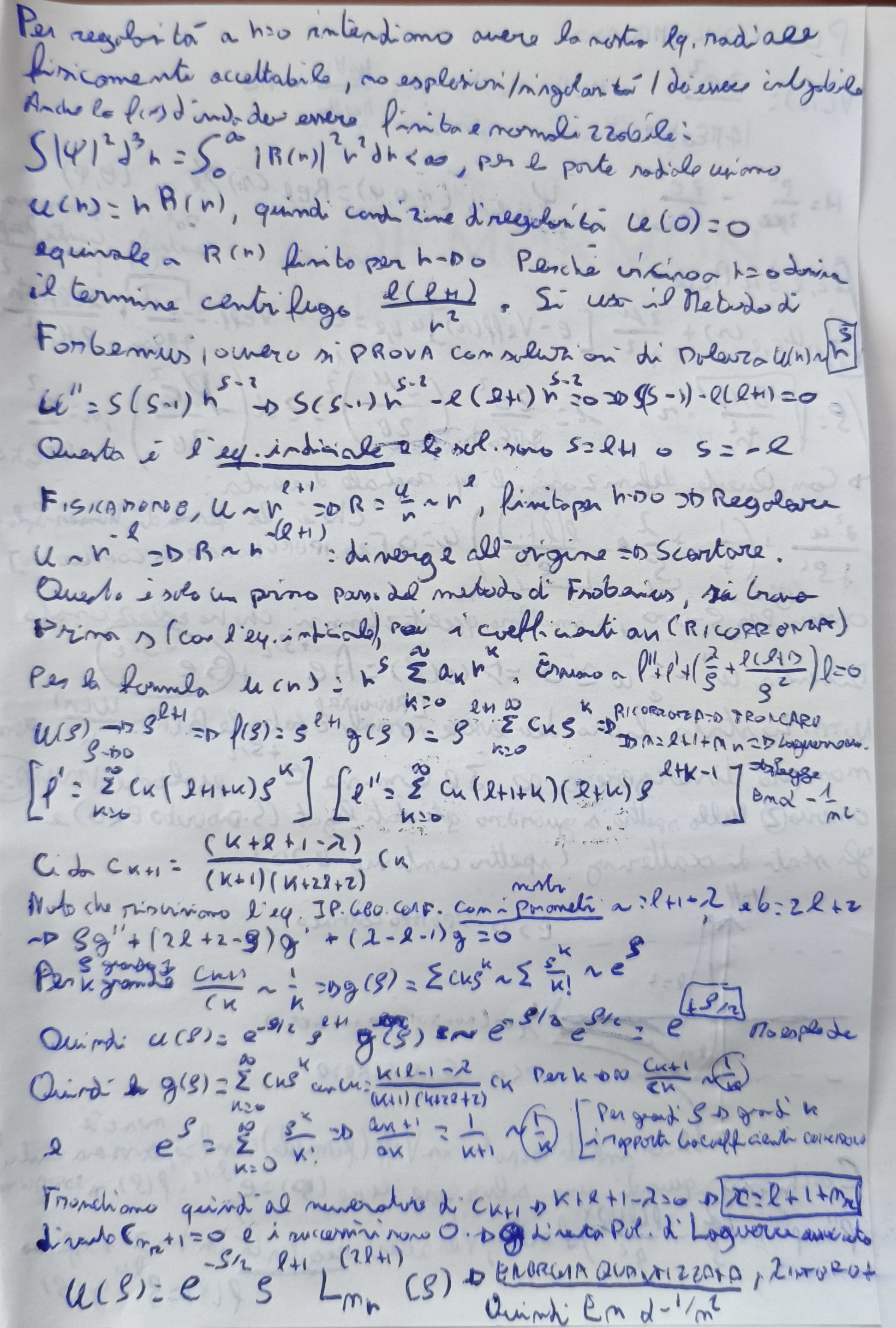 Appunti: variabili adimensionali e Kummer