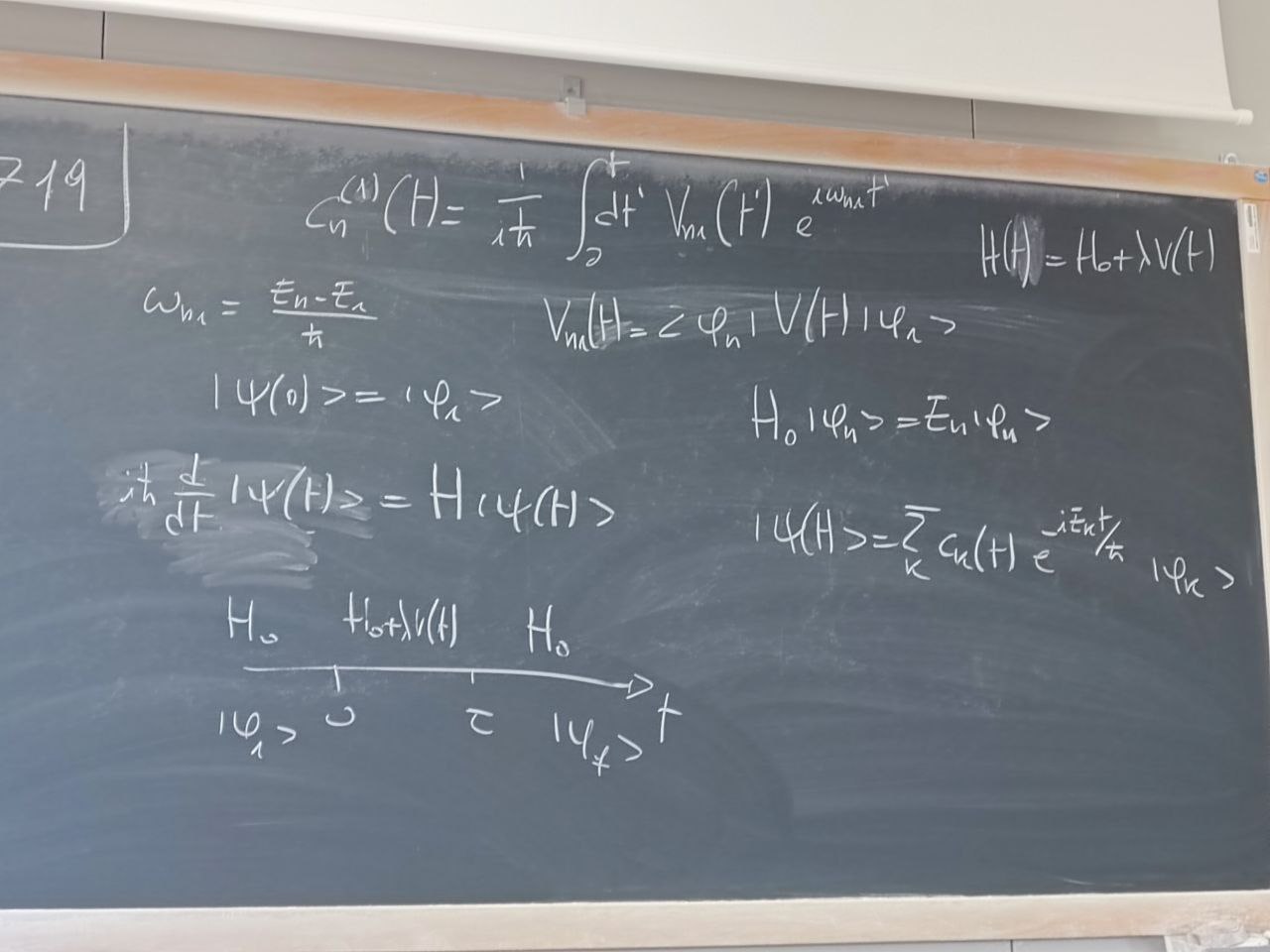 Equazioni base teoria perturbativa dipendente dal tempo