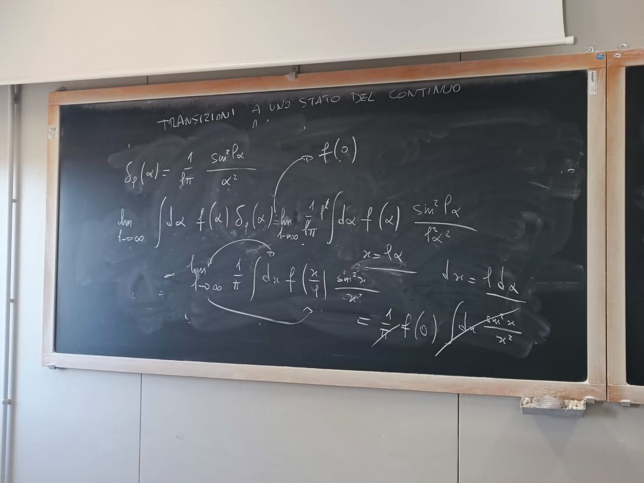 Delta di Dirac come limite di funzioni: transizioni verso uno spettro continuo
