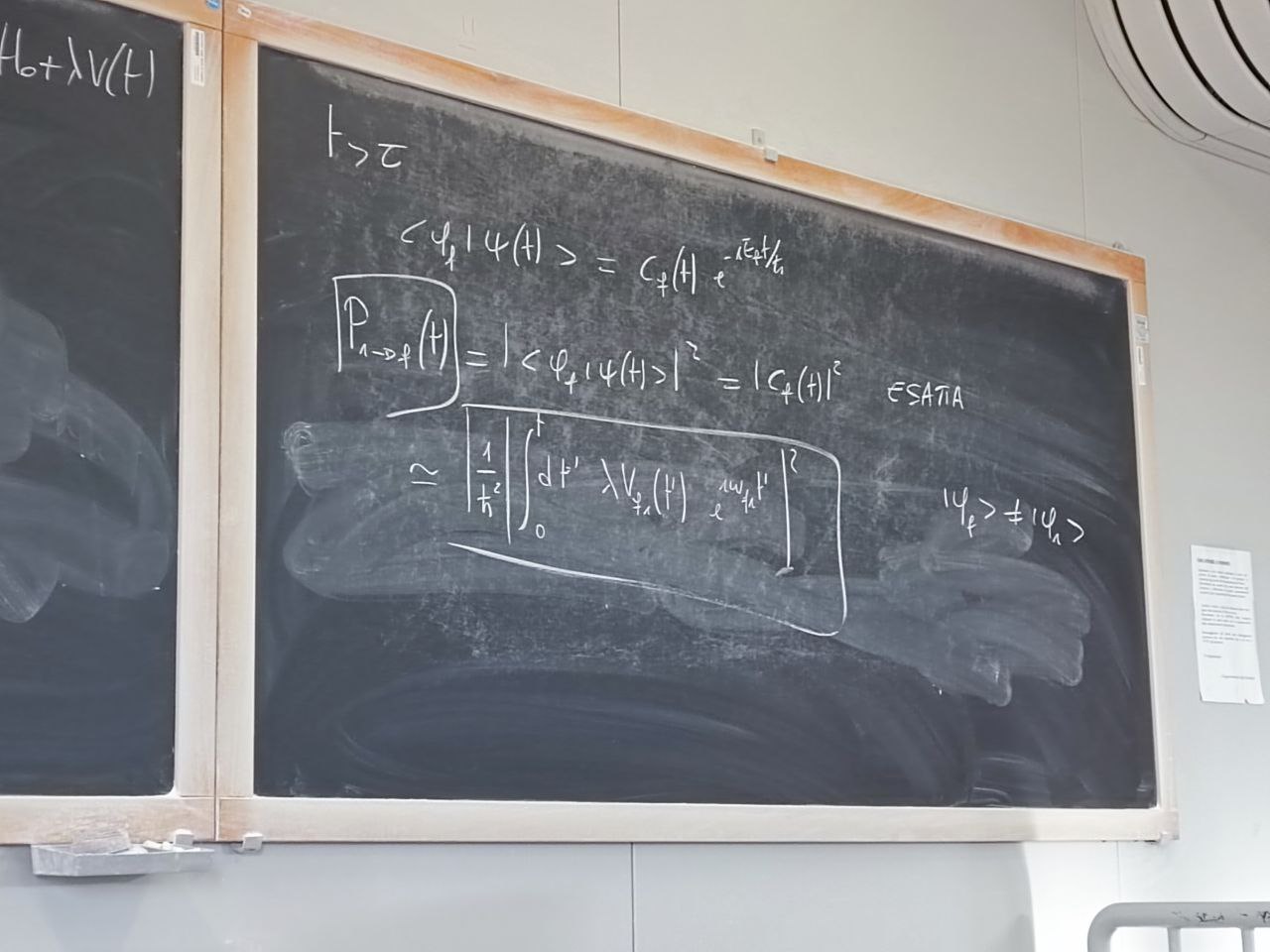 Probabilità di transizione, proiezione su stato finale