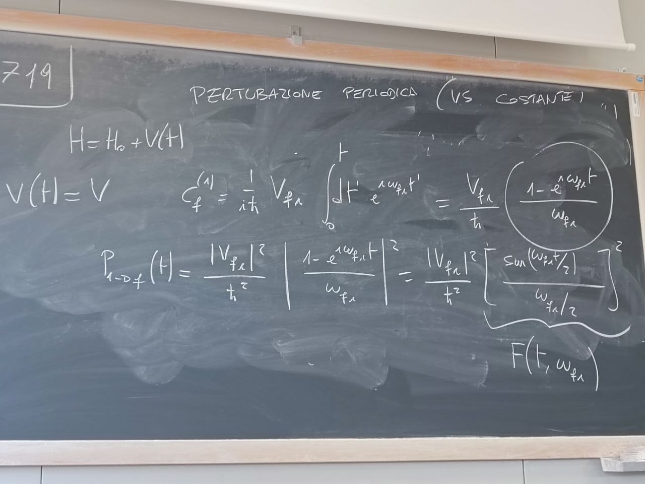 Probabilità di transizione per perturbazione costante e funzione di tipo diffrattivo