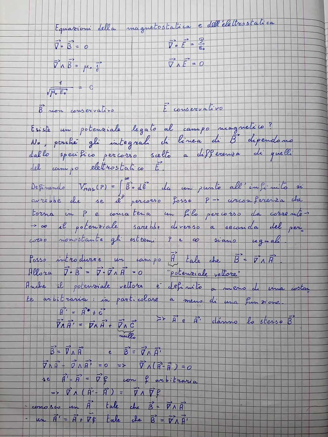 Potenziale vettore - foglio 1